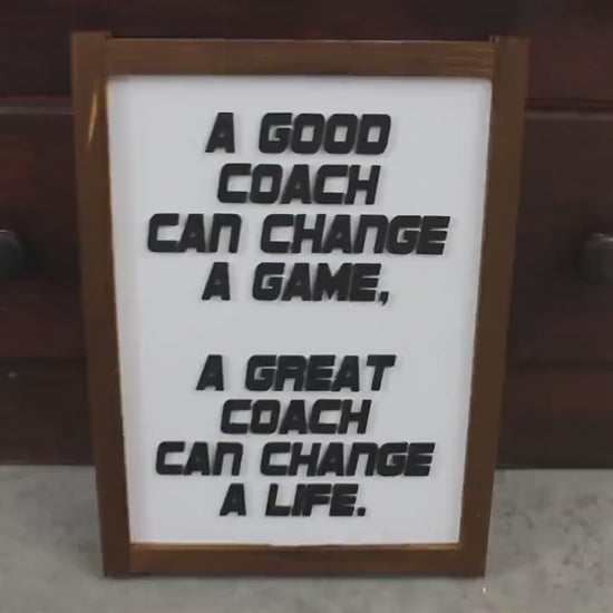 3D Wood Coach Quote Sign • Raised Lettering Wall Art • Rustic Framed Sports Decor • Coach Appreciation Gift • End of Season Gift Idea