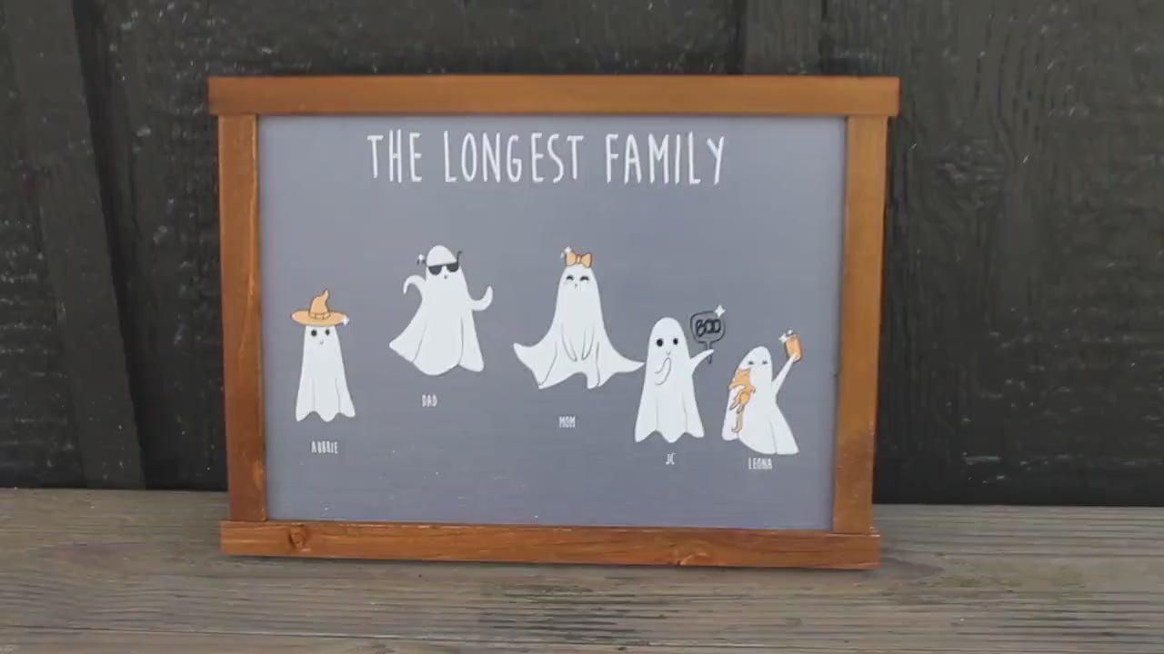 Personalized Ghost Family Sign: Spooky Halloween Decor