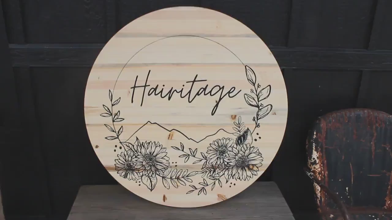 Engraved Custom Logo Wood Sign – Large Rustic Business Sign for Salon, Boutique, or Studio – Personalized Carved Wooden Branding Sign