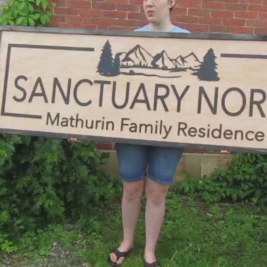 Custom Family Residence Sign: Wooden Raised Letters, Mountain Decor