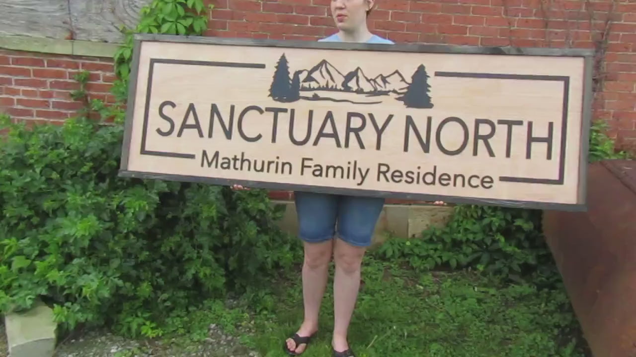 Custom Family Residence Sign: Wooden Raised Letters, Mountain Decor