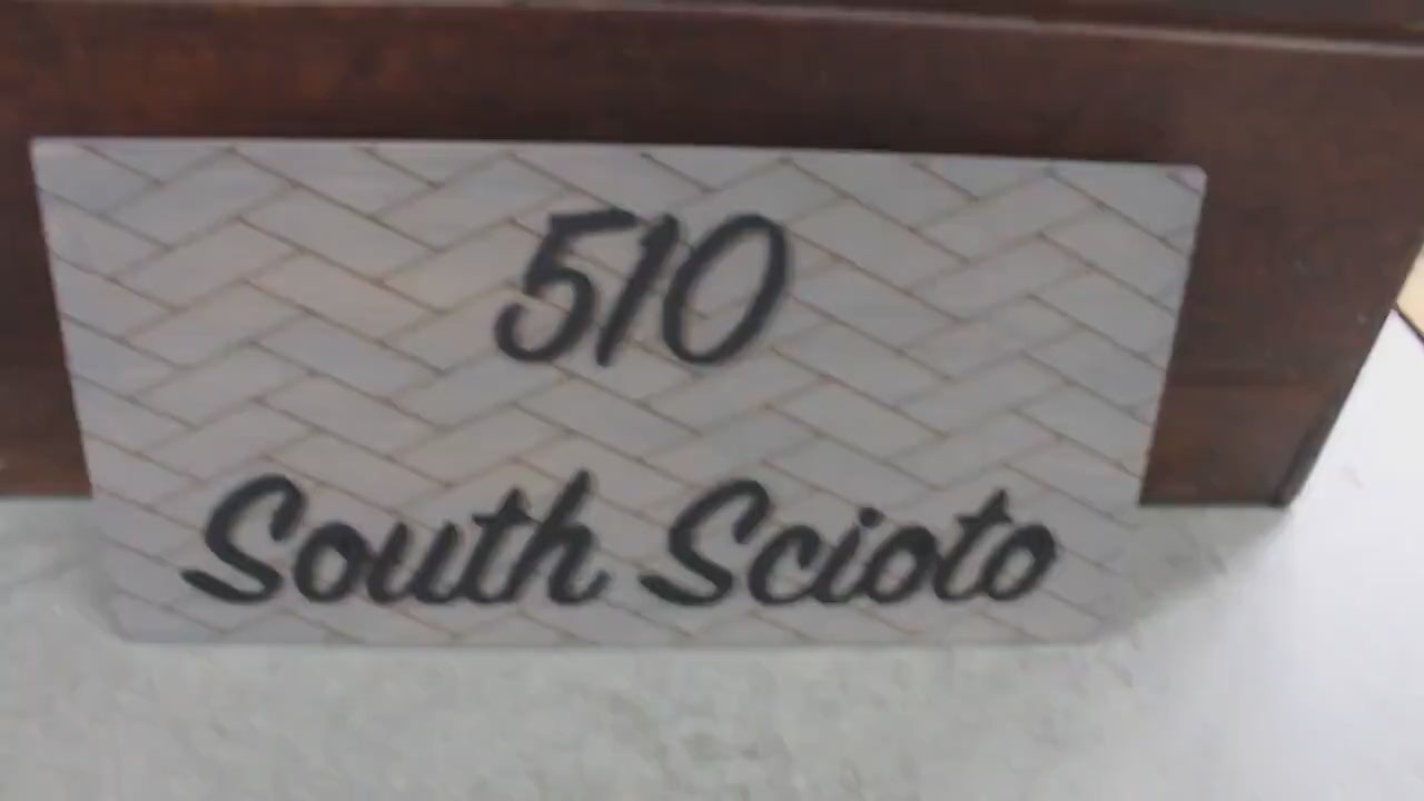 Custom Address Sign Chevron Subway Tile Herringbone Engraved and Raised Personalized Street Sign Wooden Handmade Layered Your Address Etched