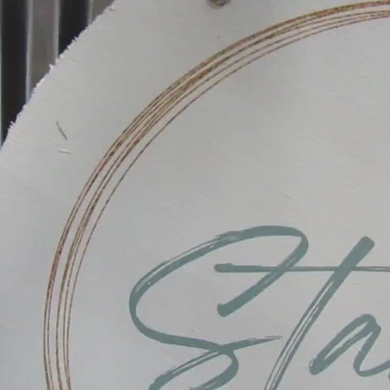 Custom Hairstylist Doorhanger Lightweight Loft Booth Sign Floral Border Printed In Color Your Logo Beauticain Salon Sign Commerical Signage