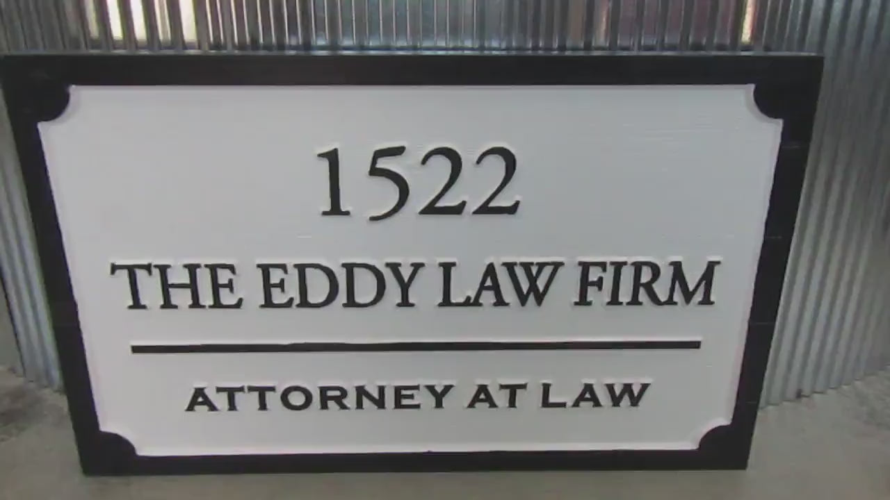 Custom Engraved Office Sign • Professional Law Firm Plaque • Personalized Business Door Sign • Raised Wood Engraving • Attorney Office Decor