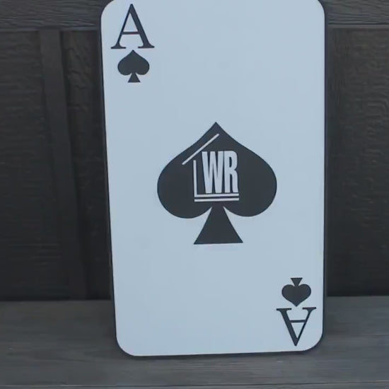 Ace of Spades Playing Card Game Logo Unframed Custom Business Sign Indoor Outdoor Small Business Logo Laser Cut Wood Sign