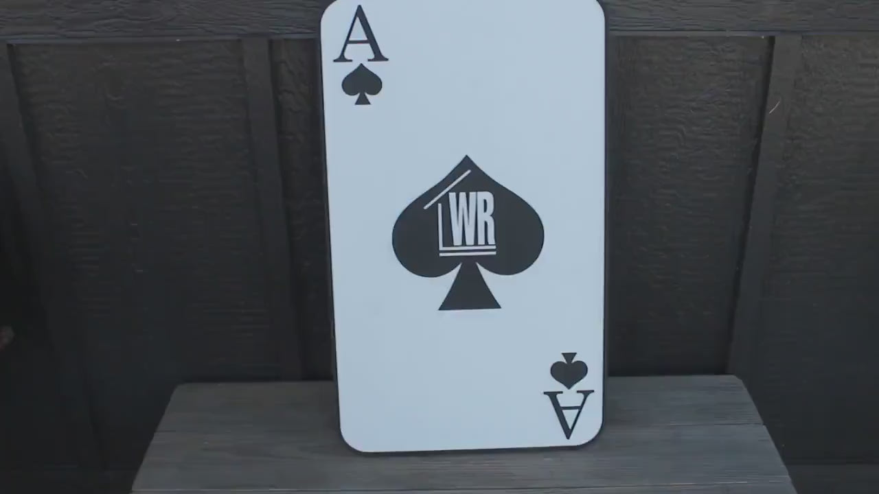 Ace of Spades Playing Card Game Logo Unframed Custom Business Sign Indoor Outdoor Small Business Logo Laser Cut Wood Sign
