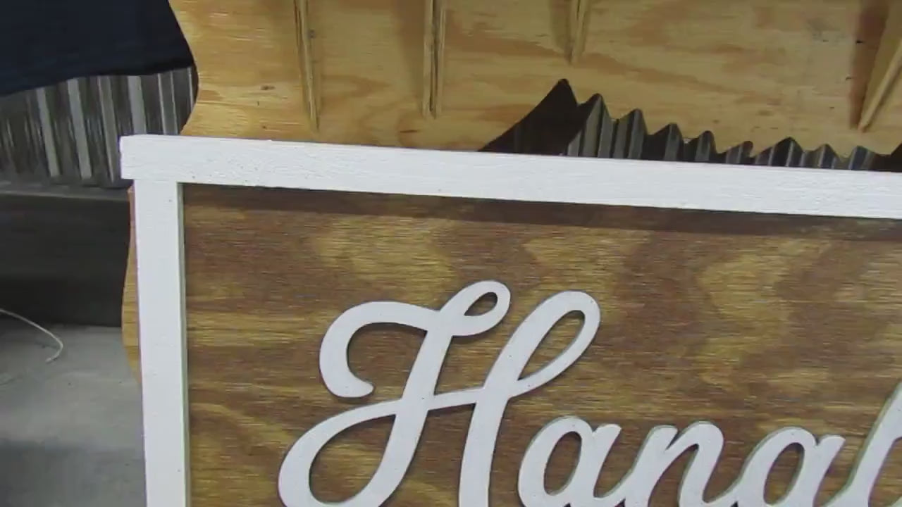 Permanent Jewelry Custom Business Signage Rectangle 3D Vendor Booth Fair Display Indoor Outdoor Small Business Logo Laser Cut Wood