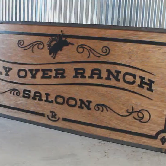 Custom Wood Business Sign: 3D Laser Cut Ranch Saloon
