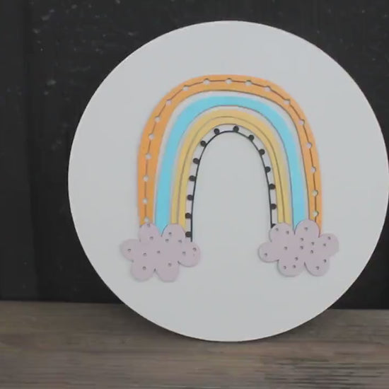 3D Rainbow Wood Sign • Boho Nursery Wall Decor • Kids Room Rainbow Art • Layered Wood Sign • Pastel Baby Room Decor