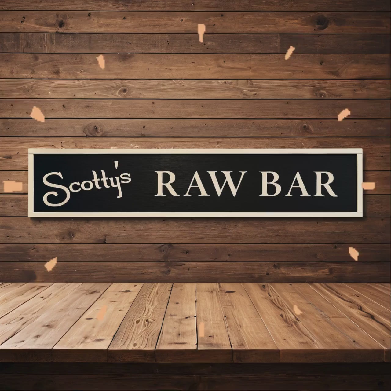 Custom RAW BAR Sign – Personalized Coastal Wood Decor, Seafood Restaurant Wall Art, Nautical Business Branding, Rustic Bar Sign
