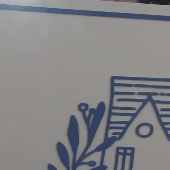 Custom Home Repair Sign – 3D Blue & White Wooden Logo for Contractor or Handyman Business