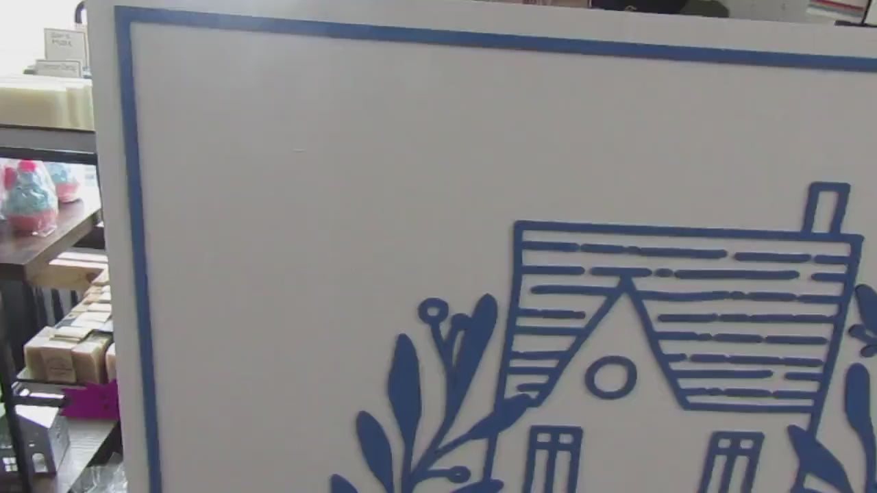 Custom Home Repair Sign – 3D Blue & White Wooden Logo for Contractor or Handyman Business