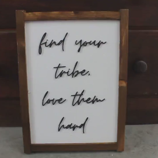 Find Your Tribe Wood Sign: Handmade Friendship Decor