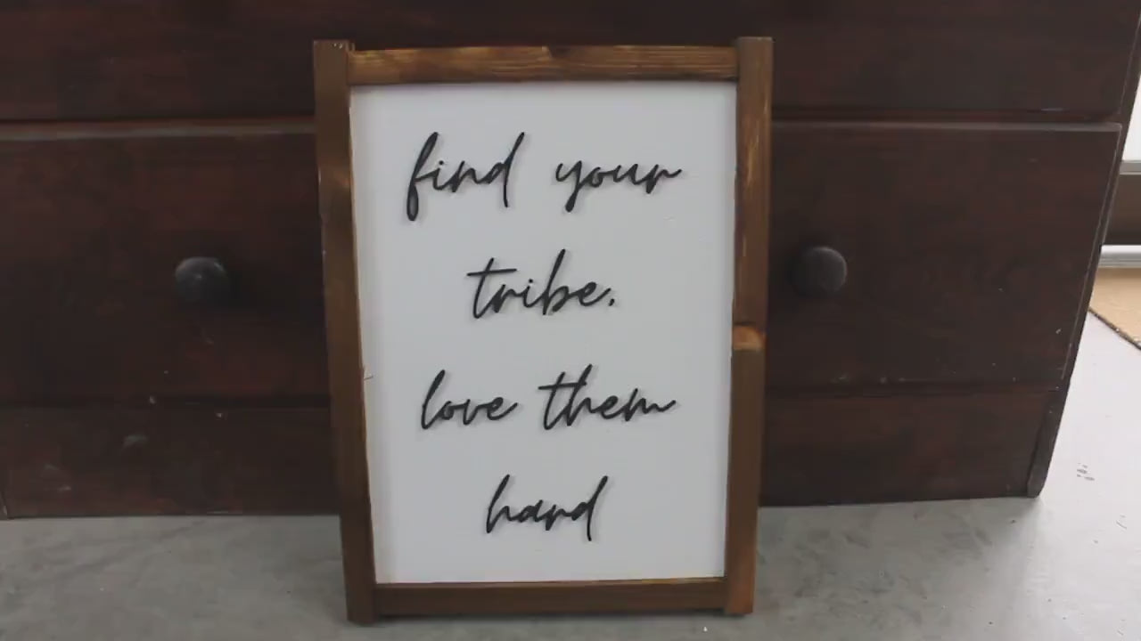 Find Your Tribe Wood Sign: Handmade Friendship Decor