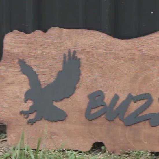 Buzzard Predatory Bird Nest Mock Live Edge Business Grove 3D Laser Cut Router Natural Raised off the Board Indoor Outdoor Clubhouse Gift