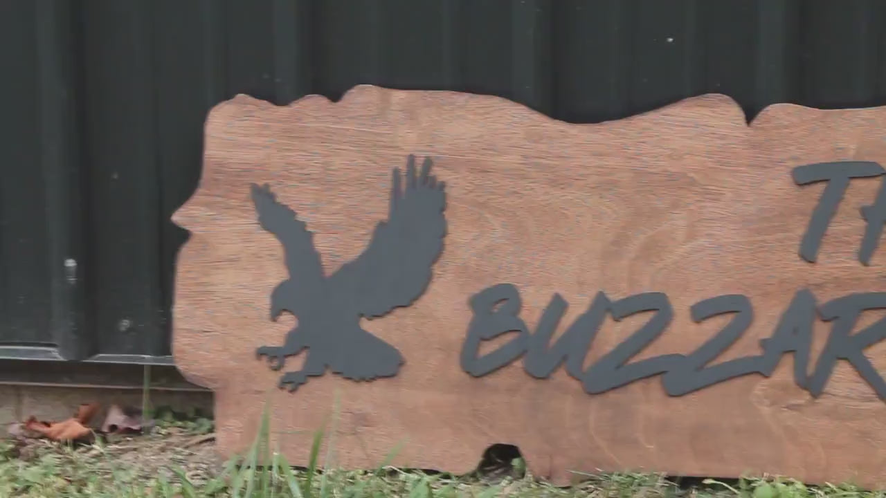 Buzzard Predatory Bird Nest Mock Live Edge Business Grove 3D Laser Cut Router Natural Raised off the Board Indoor Outdoor Clubhouse Gift