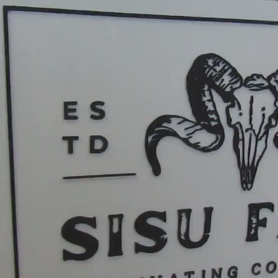 Custom Wooden Sign Ram Farm Sign Commerical Signage Your Logo Skull Western Handmade Business Sign 3D Livestock Rectangle Laser Cut Raised