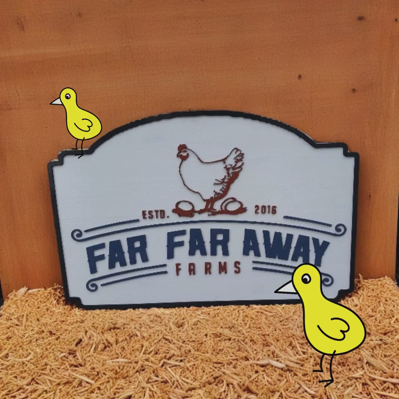Custom Chicken Farm Sign – Raised Wood Business Entrance or Coop Decor