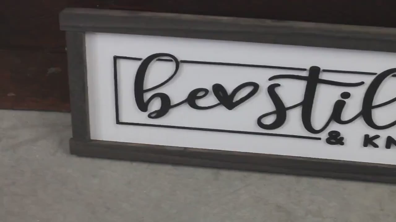 Be Still and Know Faith Christian Cross Jesus Biblical Home Decor Uplifting 3D Handmade Wall Art Inspirational Raised Wooden Sign