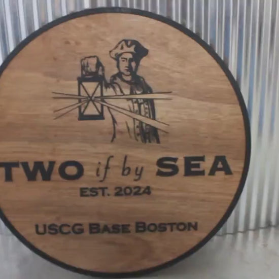 Nautical Sea Lantern Coast Guard USCG Custom Sign Round Base Sign Made to Order Store Front Small Shop Logo Circle Wooden Handmade