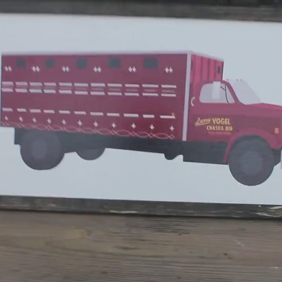 Custom Wood Sign Memorial Semi Truck Driver Trucker Vintage Photo Uvprinted Image Framed Signage Color Logo Large Personalized Decor