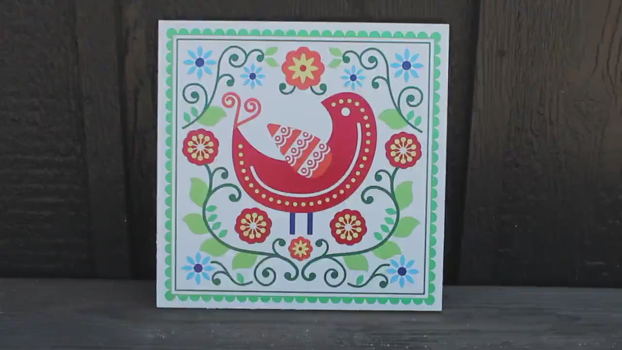 Bird Floral Barn Quilt Window Hanging Decorative Cute Flower Kitchen UV Wood Sign Cute Country Pretty Dove Chicken Outdoor Decor House PVC