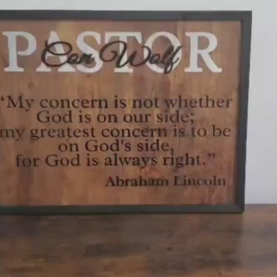 Custom Pastor Scripture Wood Sign: Laser Cut Bible Verse