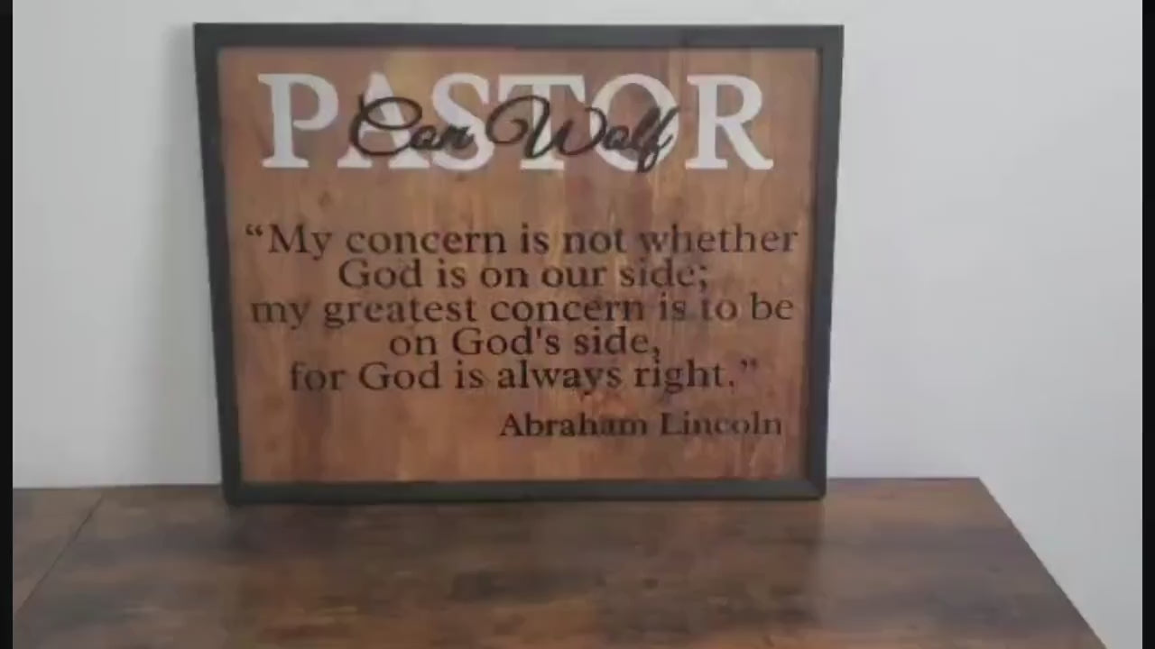 Custom Pastor Scripture Wood Sign: Laser Cut Bible Verse