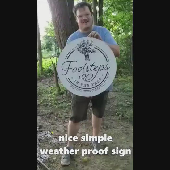 Woodshop Character Personalized Waterproof Sign Contoured Smooth Round Outdoor Ready for Business Logo Great for hanging or wall mounted