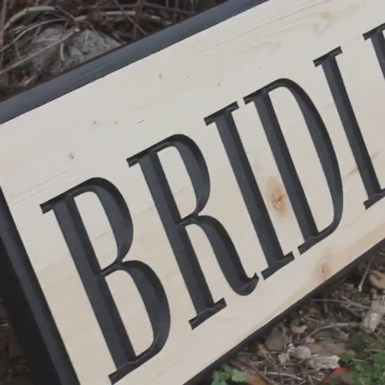 Neighborhood Entrance Sign Address Horse Meadows Engraved Inscribed Pine Paint filled Tree Subdivision Commerical Business Handmade