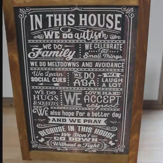 Autism Awareness Wood Sign: Family Love, ABA, Social Cues