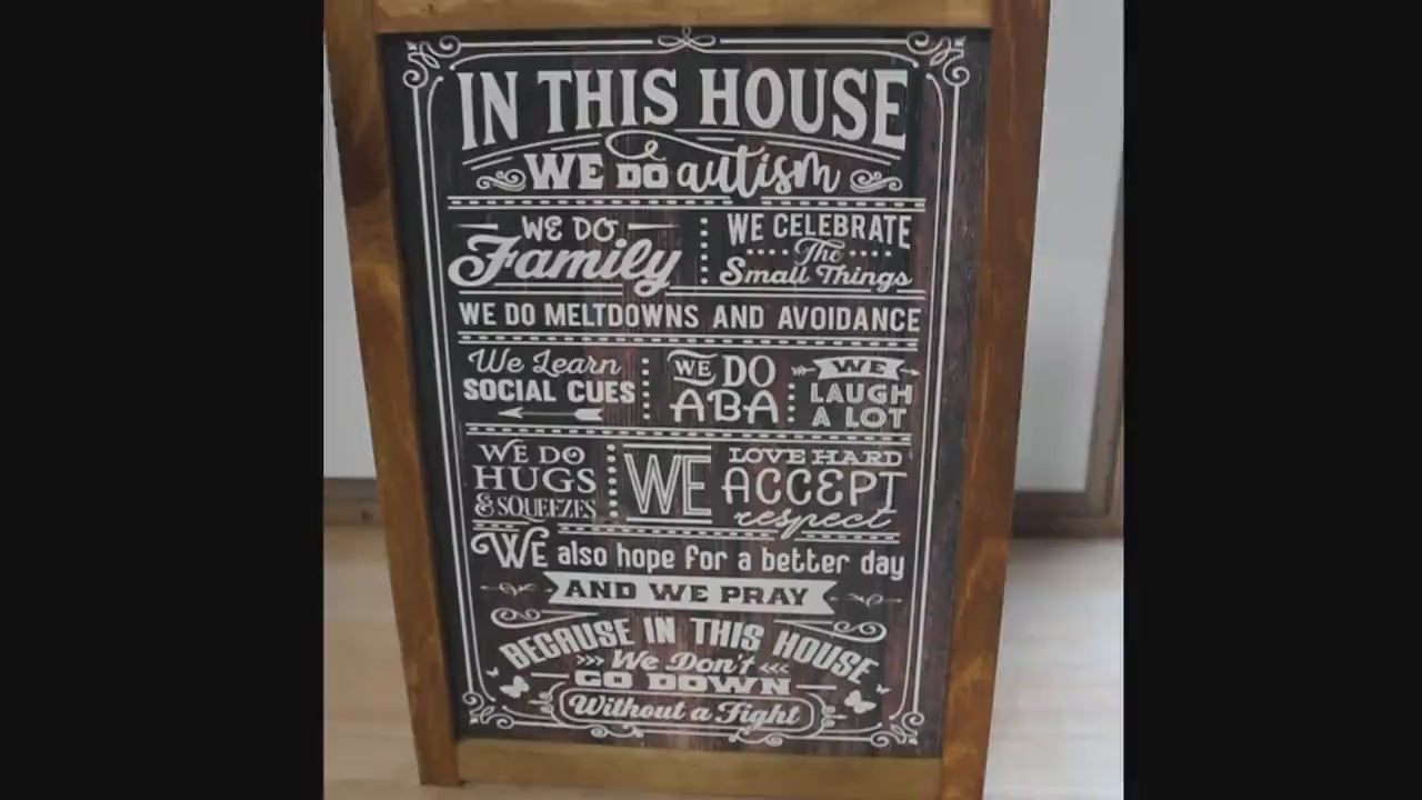 Autism Awareness Wood Sign: Family Love, ABA, Social Cues