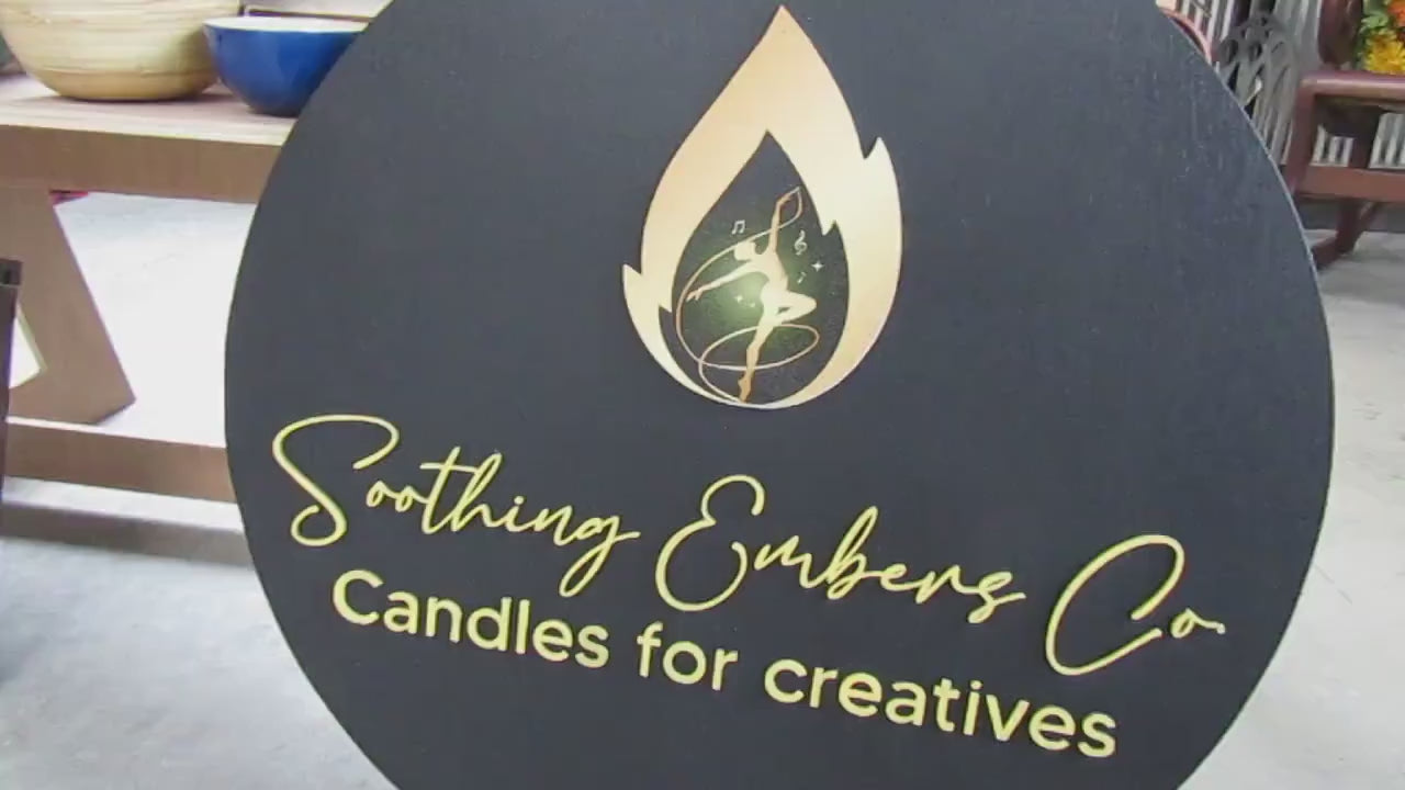 Raised Rustic Artisan Logo Sign • 3D UV‑Printed Business Branding • Handcrafted Boutique Sign for Candle Makers & Creatives