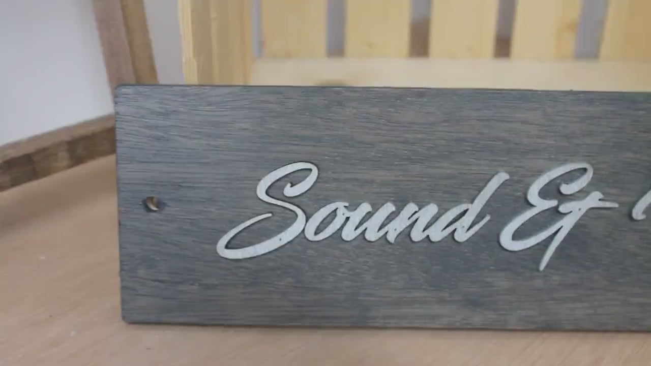 3D Raised Letter Wooden Business Sign: Sound & Video Room