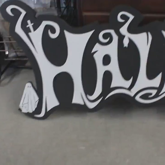 Halloween Wooden Sign: Jack O Lantern, Ghost, and Owl Decor