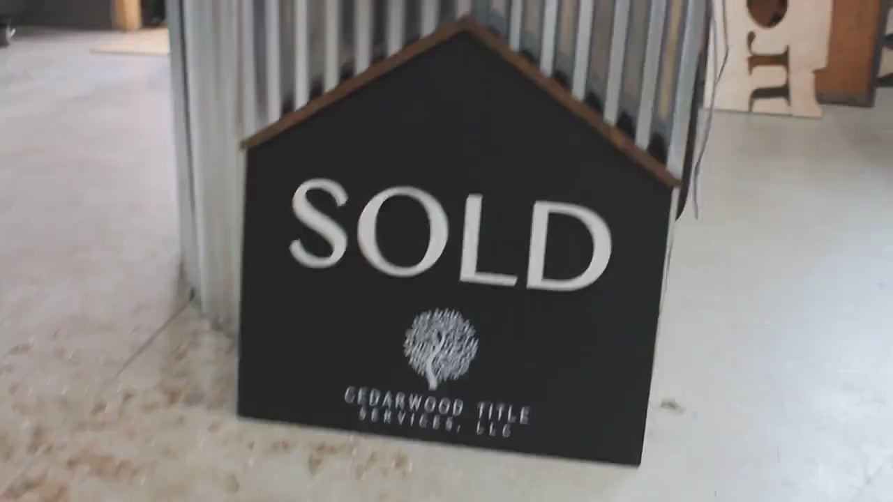 SOLD Real Estate Sign Business Hanging Property Sign Business Custom Personalized Home Decor Plaque Color Wood Print 3D Personalize Realty
