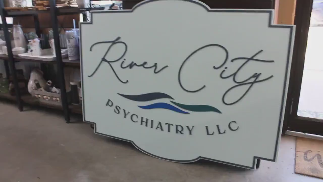 Custom Laser Cut Wood Business Sign: 3D Logo, Indoor/Outdoor