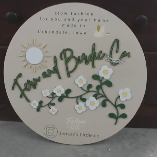 Custom Business Logo Sign: Round Wooden Boutique Signage