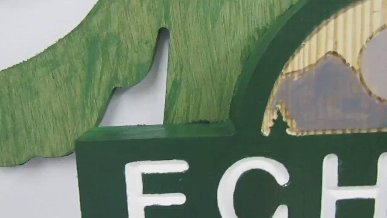 Route Echota Contour Engraved Routed Sign Commerical Real Estate Vacation Wilderness Outdoors Handmade Sign Inscribed