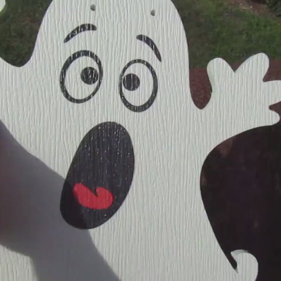 PVC Halloween Ghost Yard Decor: Weatherproof Spooky Set of 4