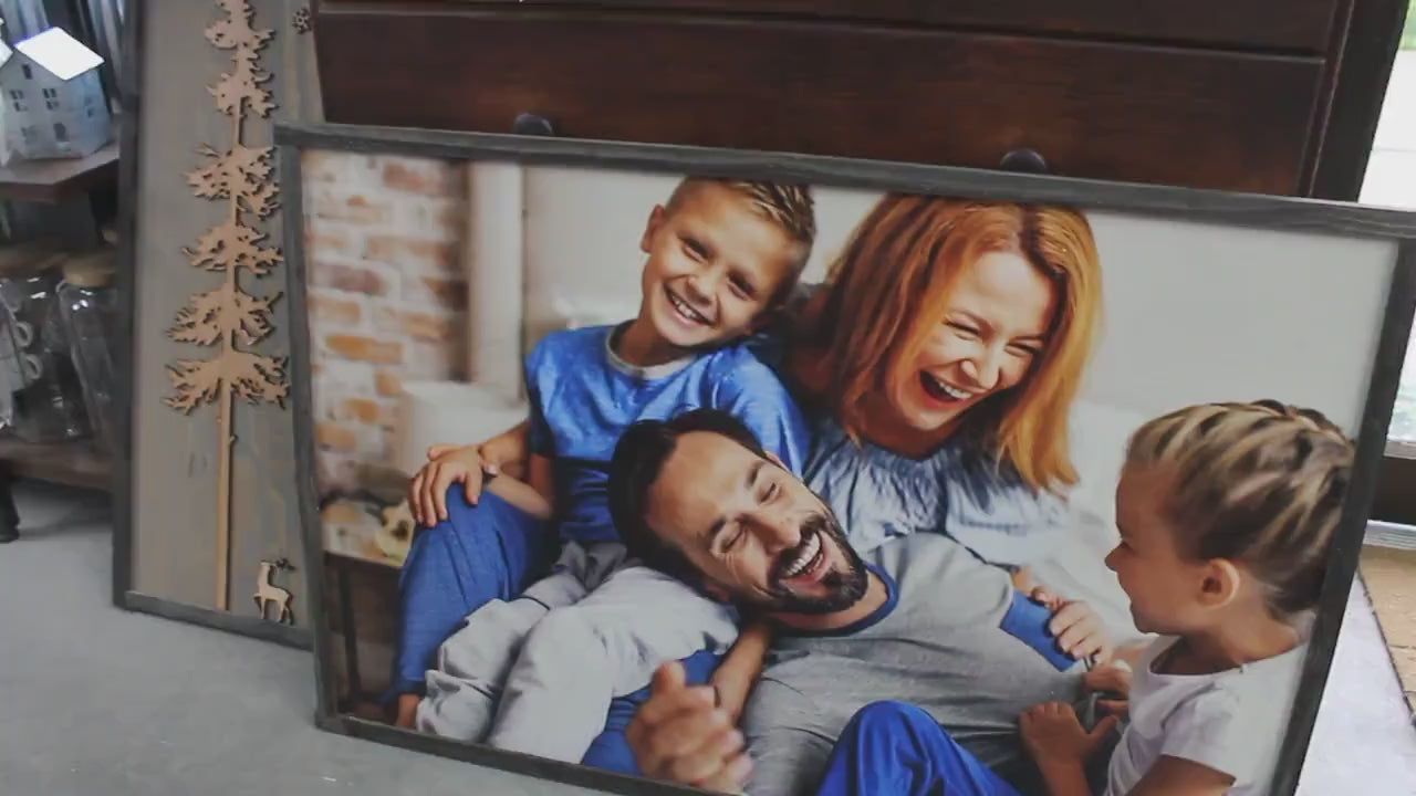 Custom Family Photo Wood Sign: Personalized Home Decor Wall Art